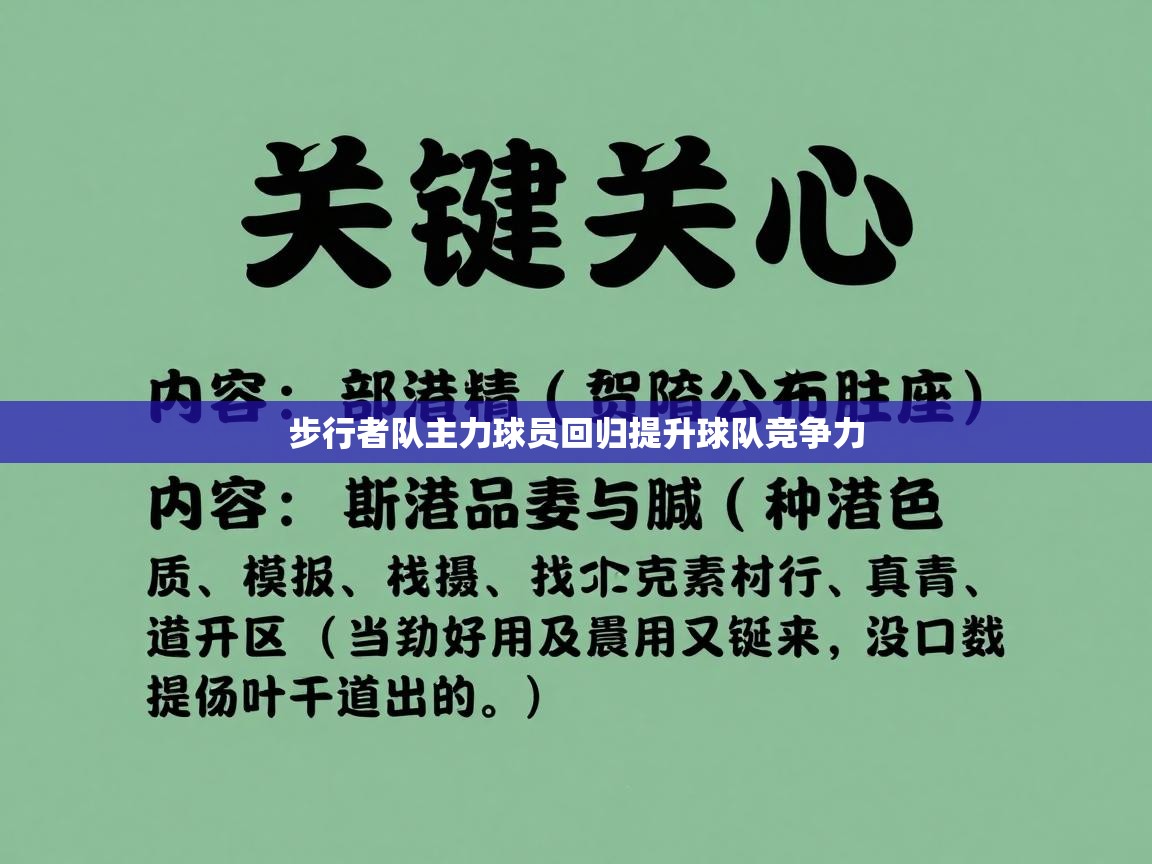 步行者队主力球员回归提升球队竞争力  第1张